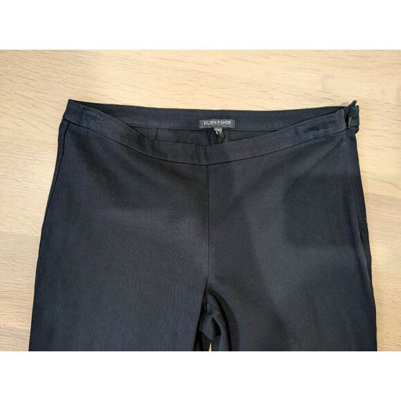 Eileen Fisher Pants 4 Black Tapered Ponte Dress Viscose Blend USA Work Office - Picture 2 of 11